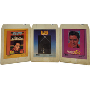 Set Of Three Elvis Presley 8-Tracks Fun In Acapulco Moody Blue Something For Eve